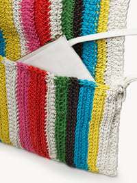 Sac pochette Knit en cuir - Multicolor White
