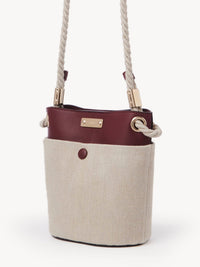 Sac seau Key en lin - Burgundy