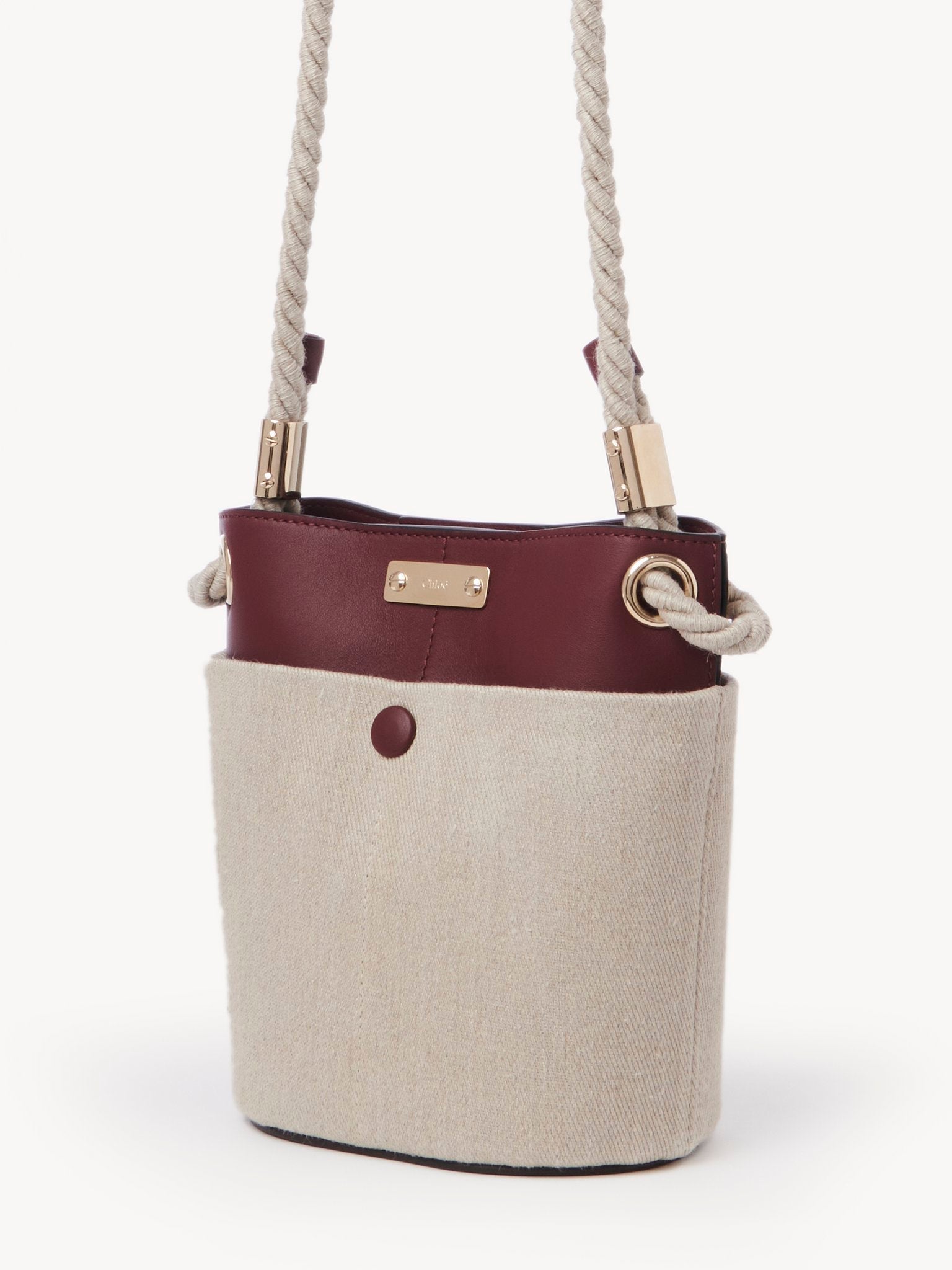 Sac seau Key en lin - Burgundy