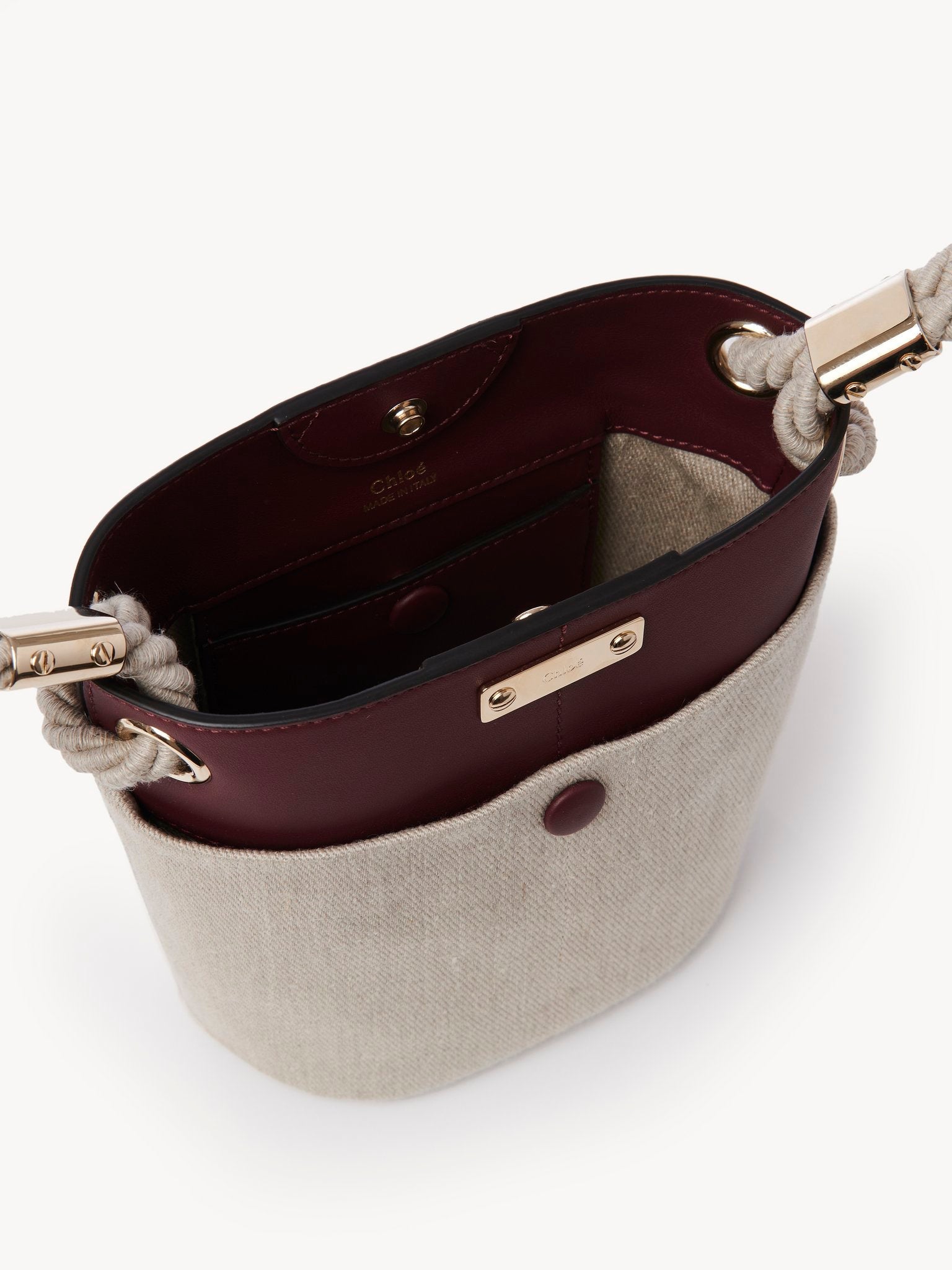 Sac seau Key en lin - Burgundy