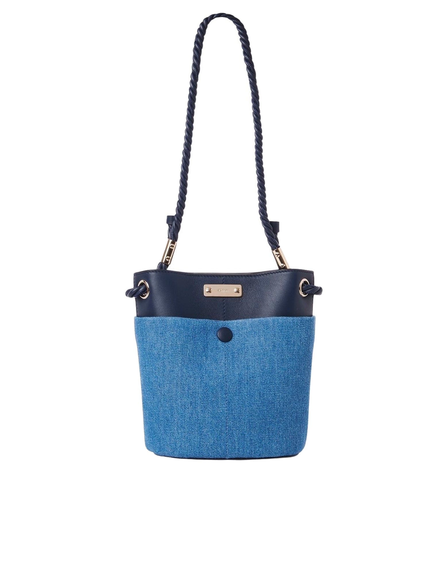 Petit sac seau Key en lin - Navy