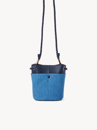 Petit sac seau Key en lin - Navy