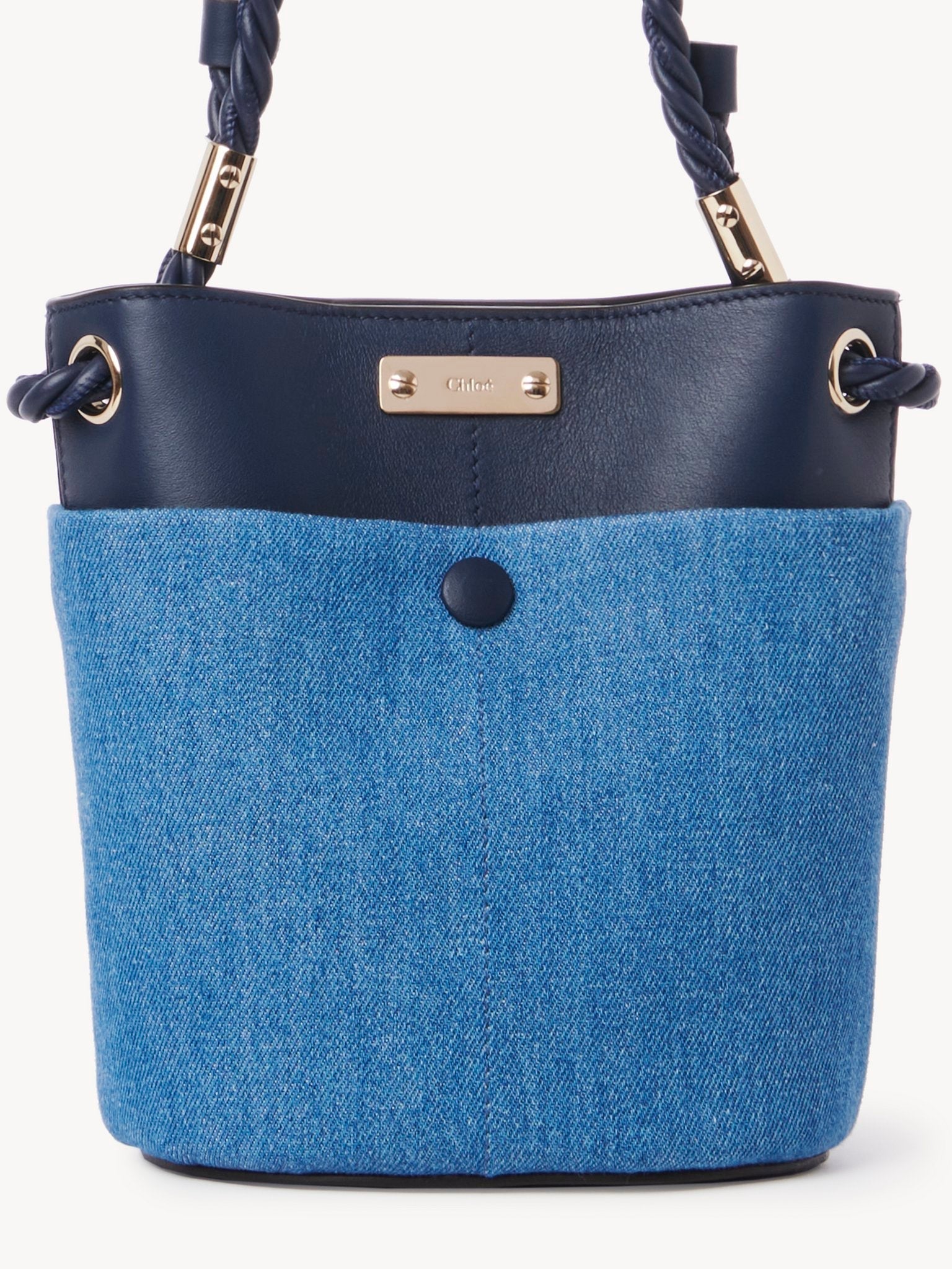 Petit sac seau Key en lin - Navy