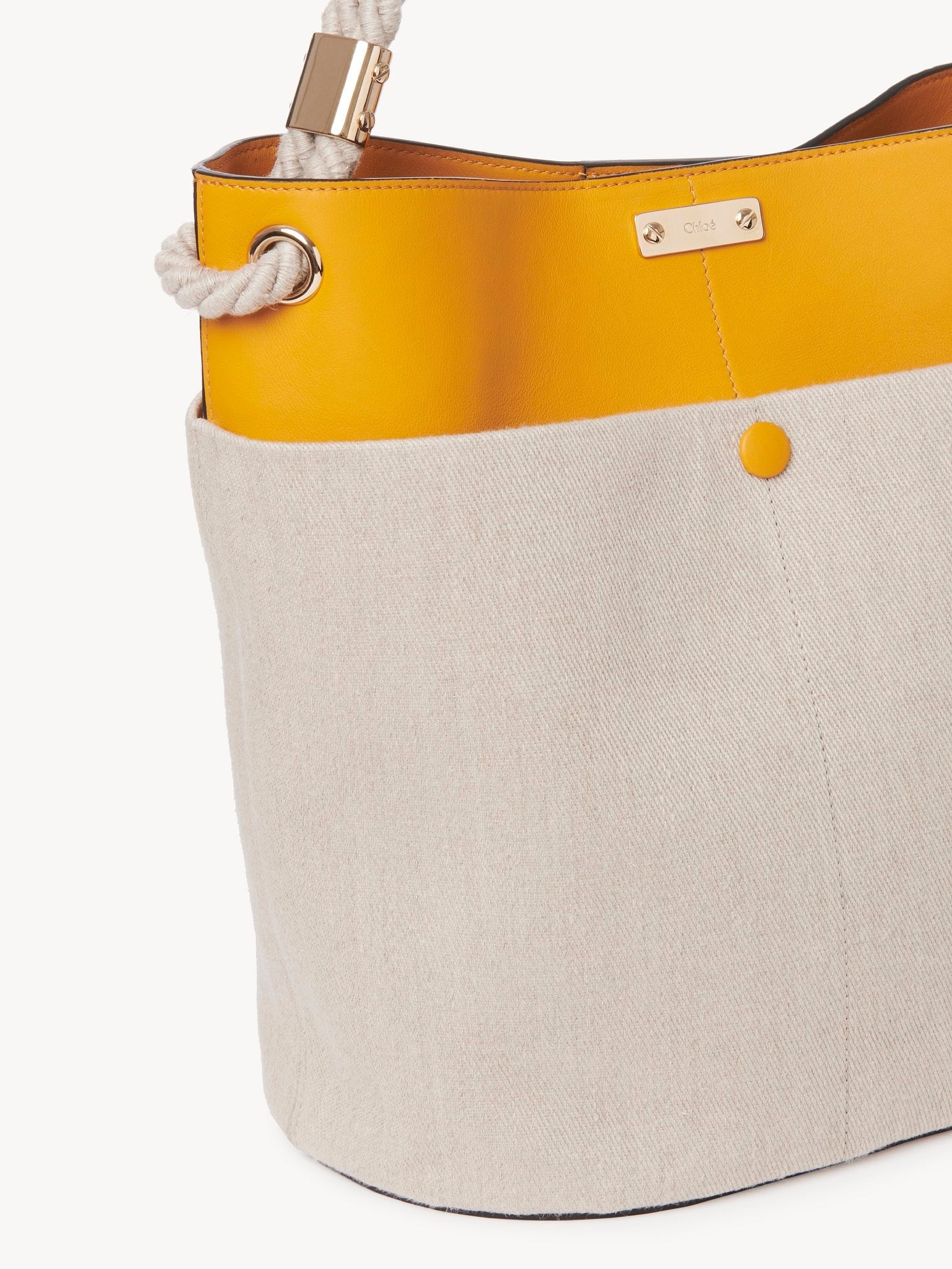 Sac seau Key en cuir grainé - Sunflower Yellow