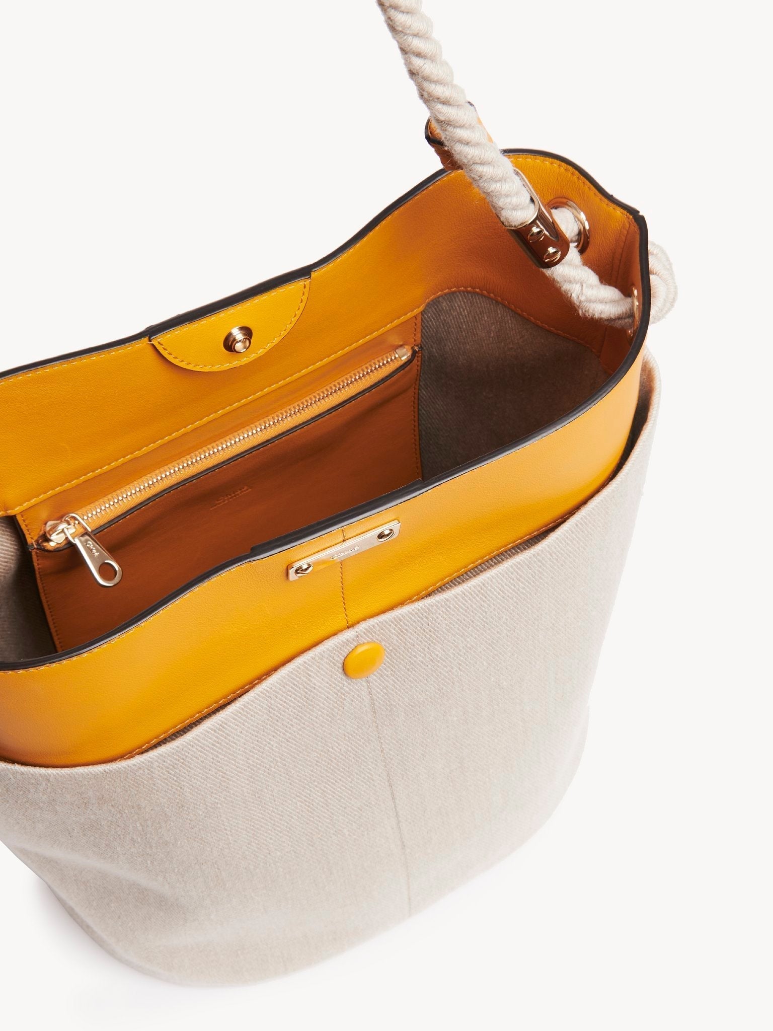 Sac seau Key en cuir grainé - Sunflower Yellow