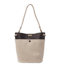 Sac seau Key en cuir grainé - Chocolate Brown