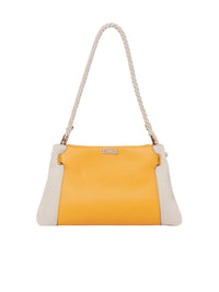 Sac porté épaule Key en cuir grainé - Sunflower Yellow