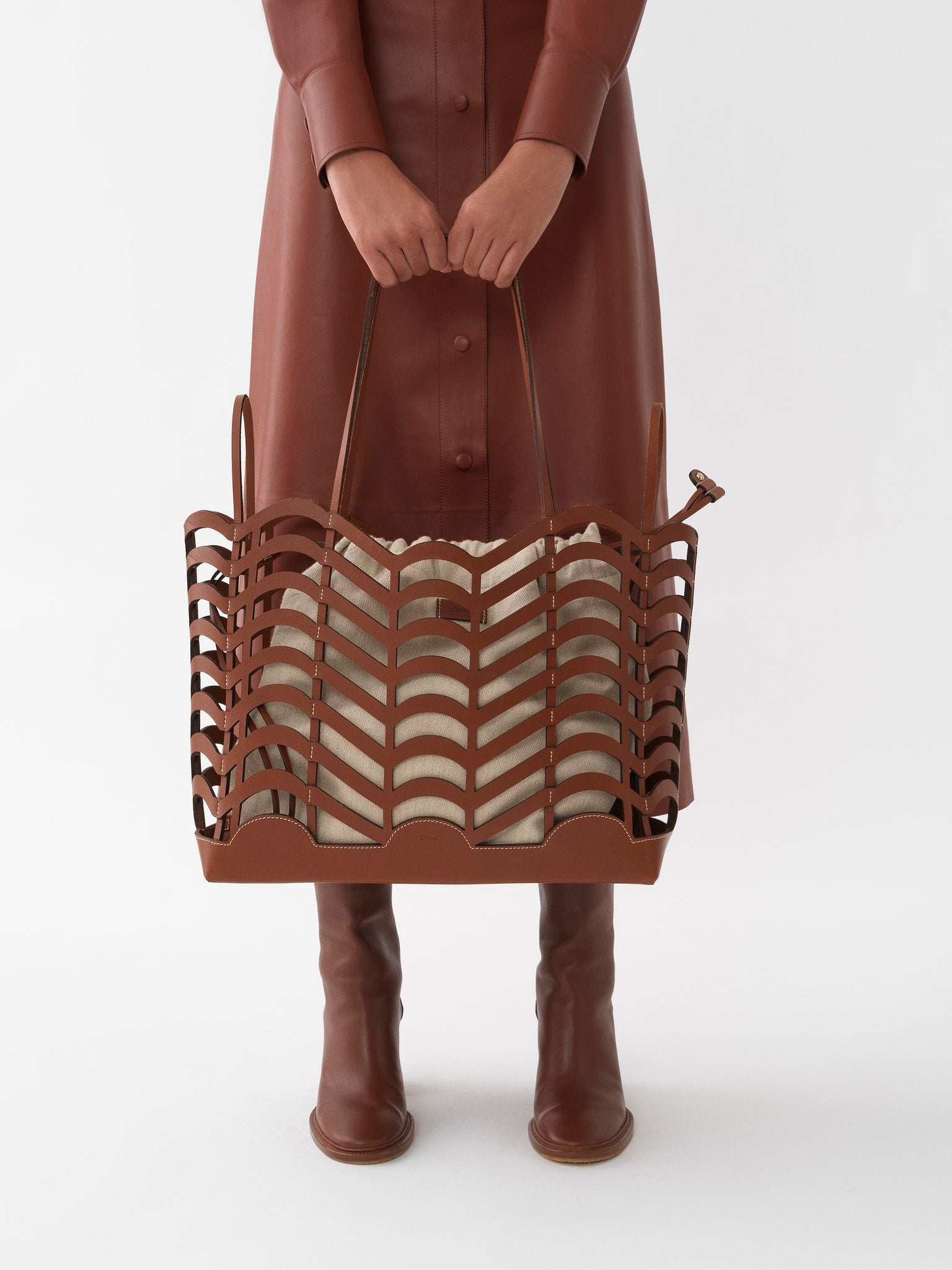 Sac cabas Kayan en cuir - Caramel