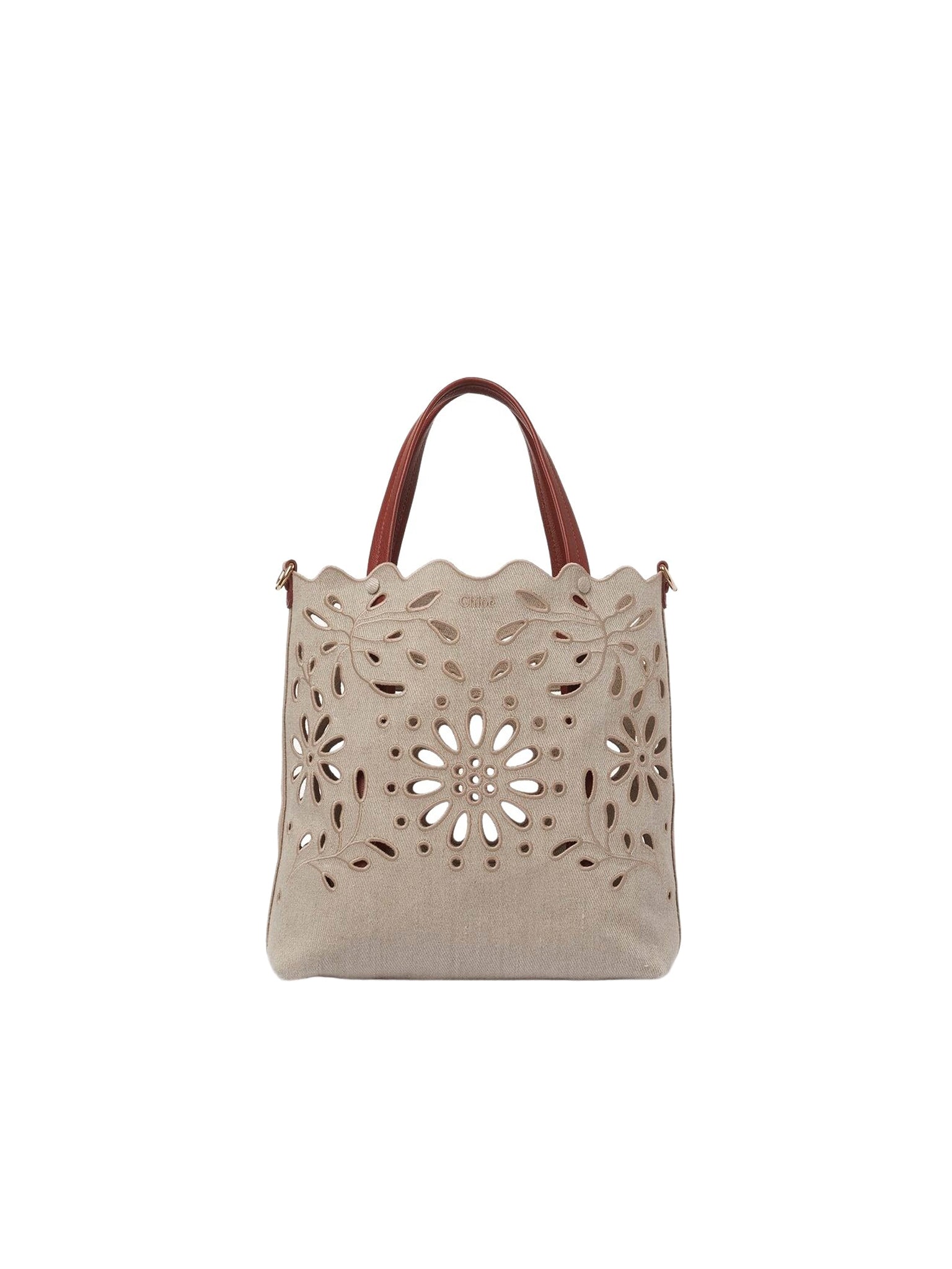 Sac cabas Nord-Sud Kamilla en lin - Sepia Brown