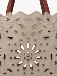 Sac cabas Nord-Sud Kamilla en lin - Sepia Brown