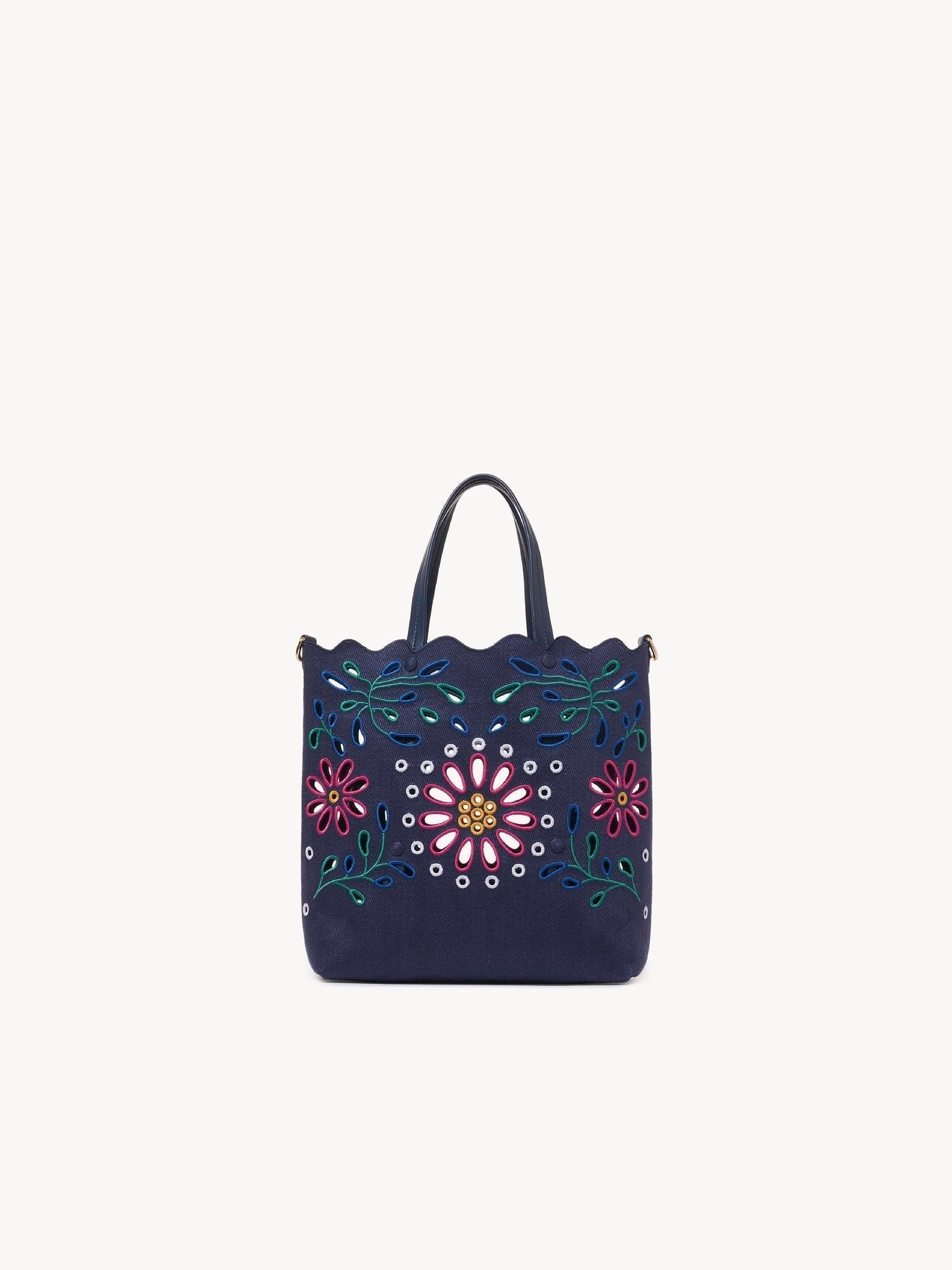 Sac cabas Nord-Sud Kamilla en lin - Navy