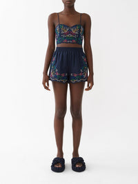 Mini short Flower - Multicolor Blue