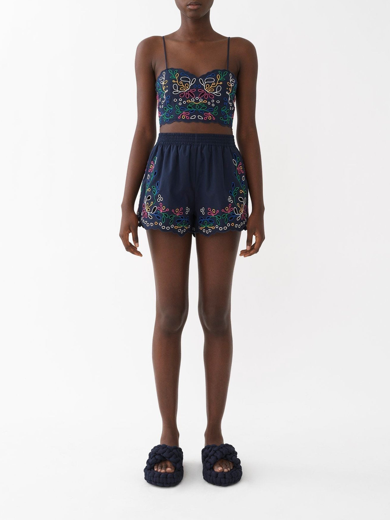 Mini short Flower - Multicolor Blue