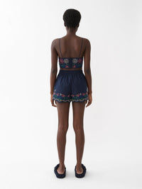 Mini short Flower - Multicolor Blue