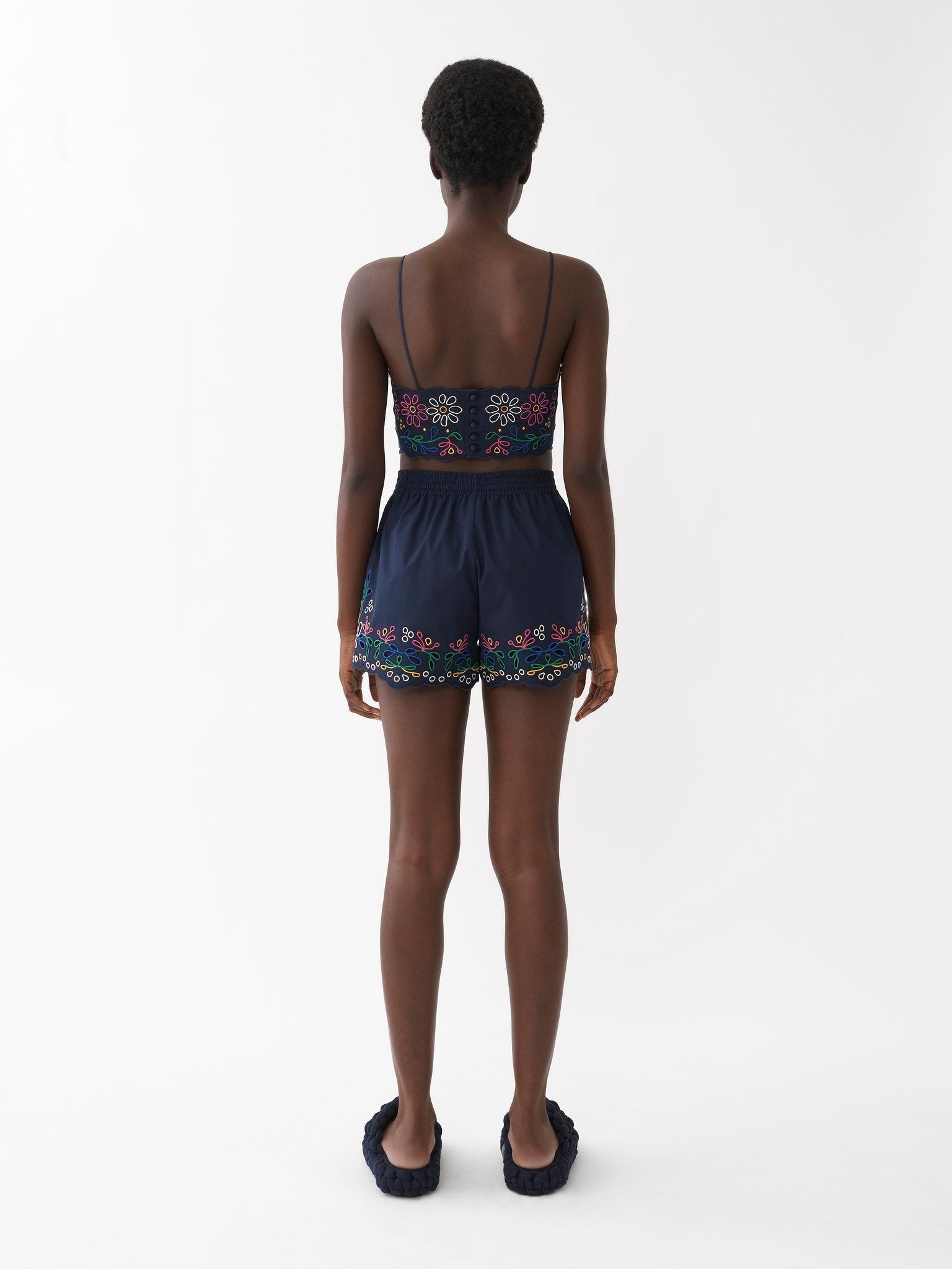 Mini short Flower - Multicolor Blue