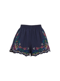 Mini short Flower - Multicolor Blue