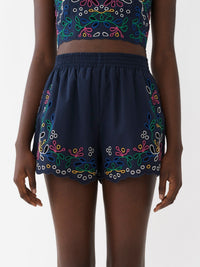 Mini short Flower - Multicolor Blue