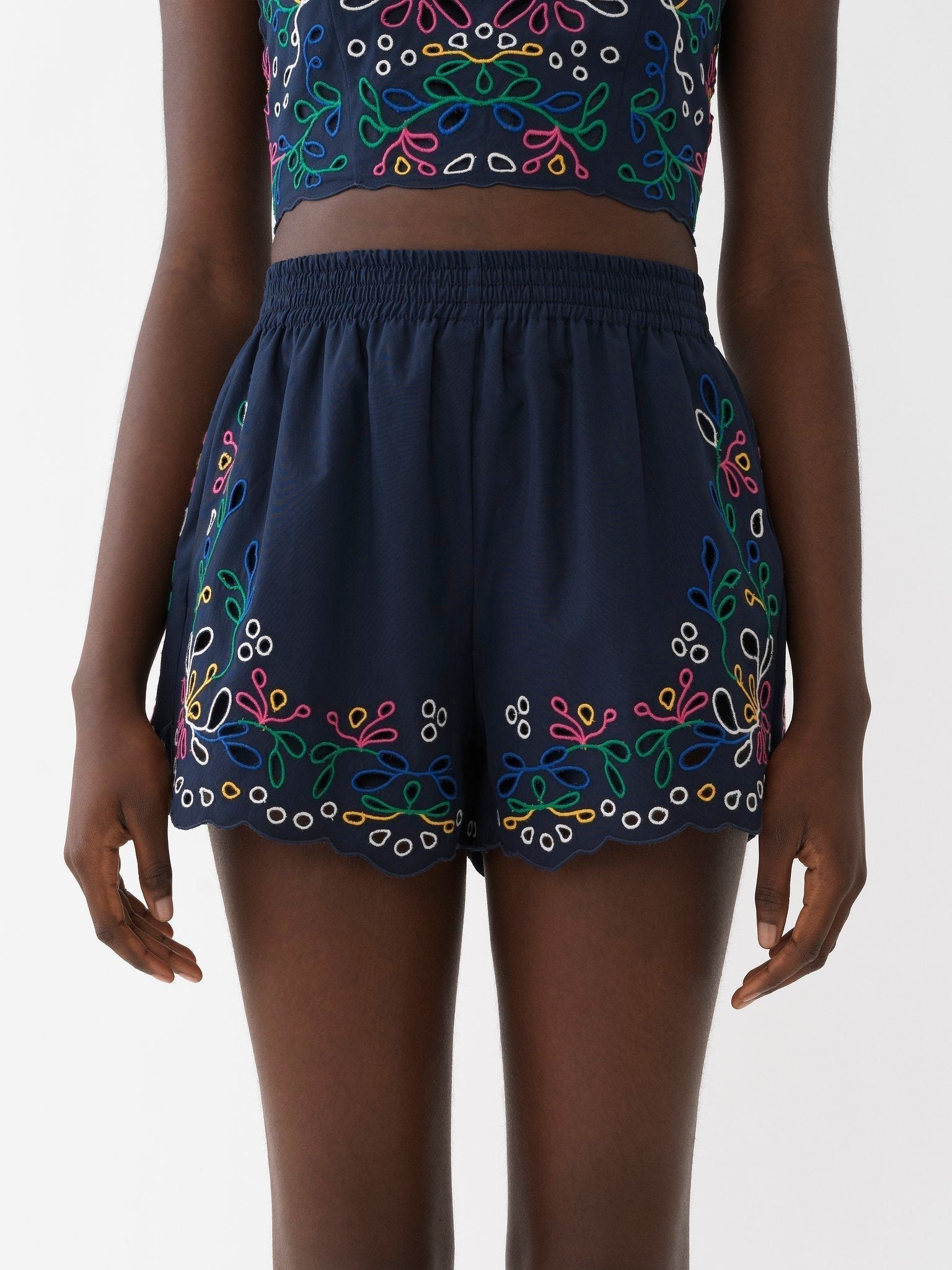 Mini short Flower - Multicolor Blue