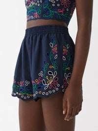 Mini short Flower - Multicolor Blue