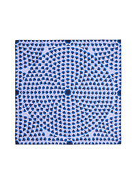 Foulard festons multicolores en soie - Multicolor Blue