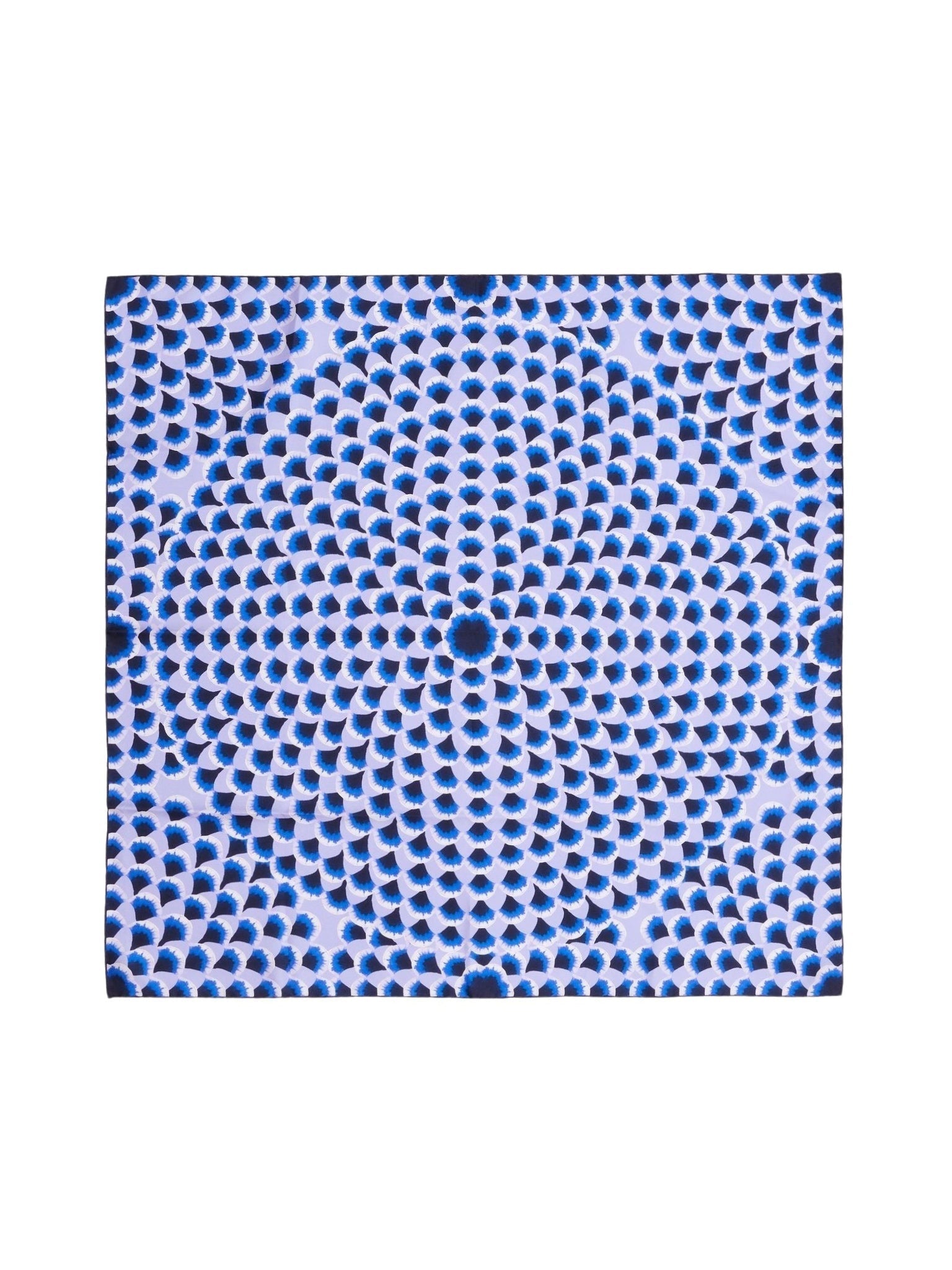 Foulard festons multicolores en soie - Multicolor Blue
