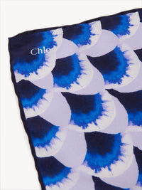 Foulard festons multicolores en soie - Multicolor Blue