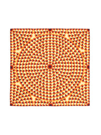 Foulard festons multicolores en soie - Multicolor Orange