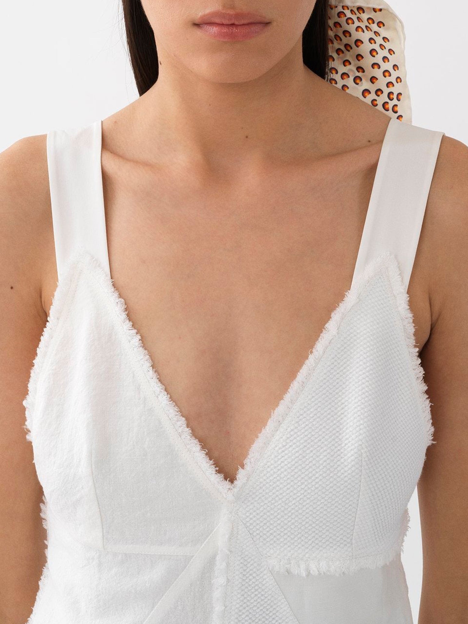 Foulard coquillages «C» en soie - Multicolor White
