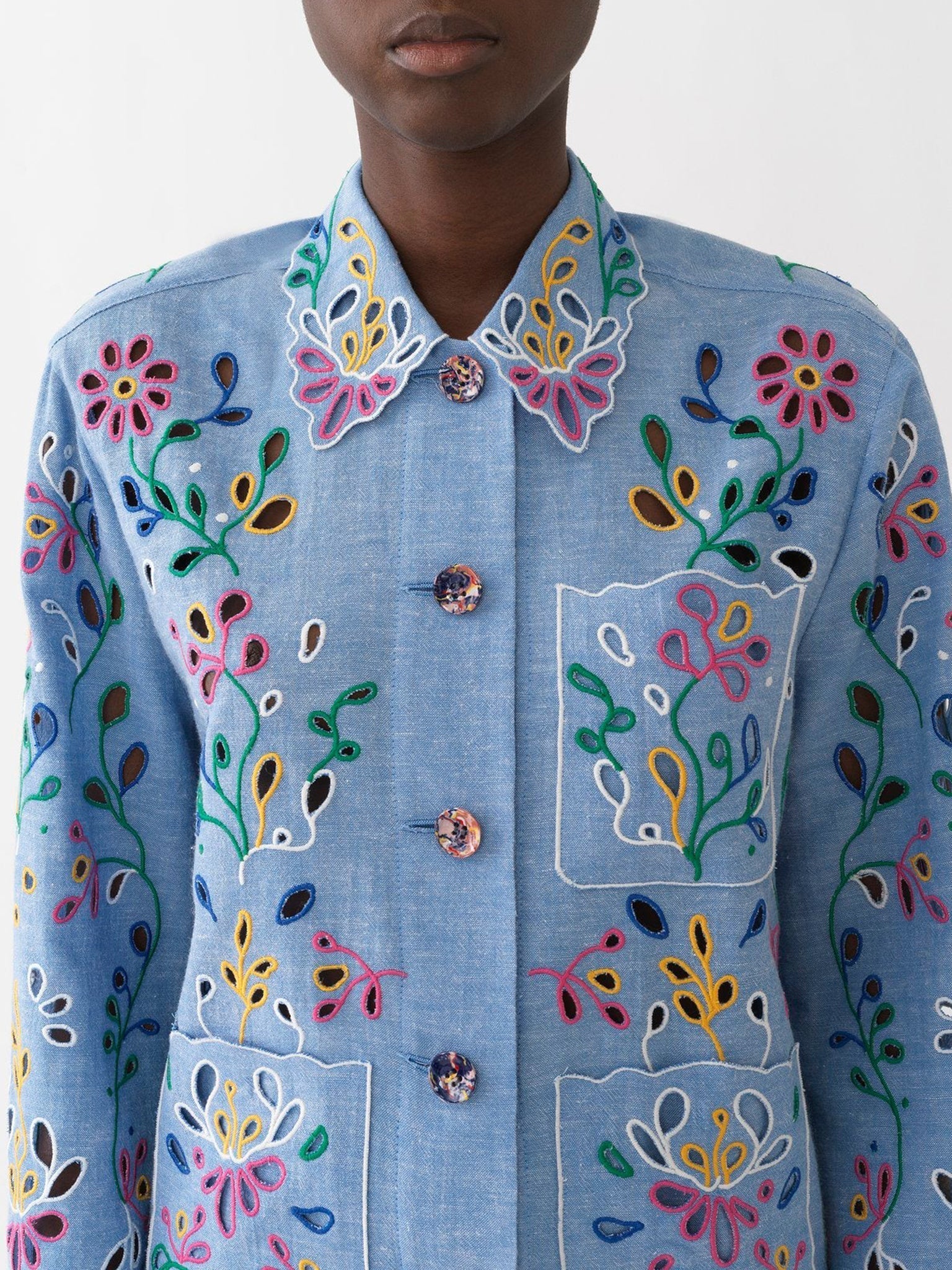 Chemise à fleurs oversize - Downy Blue