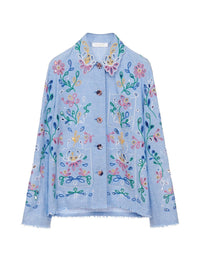Chemise à fleurs oversize - Downy Blue