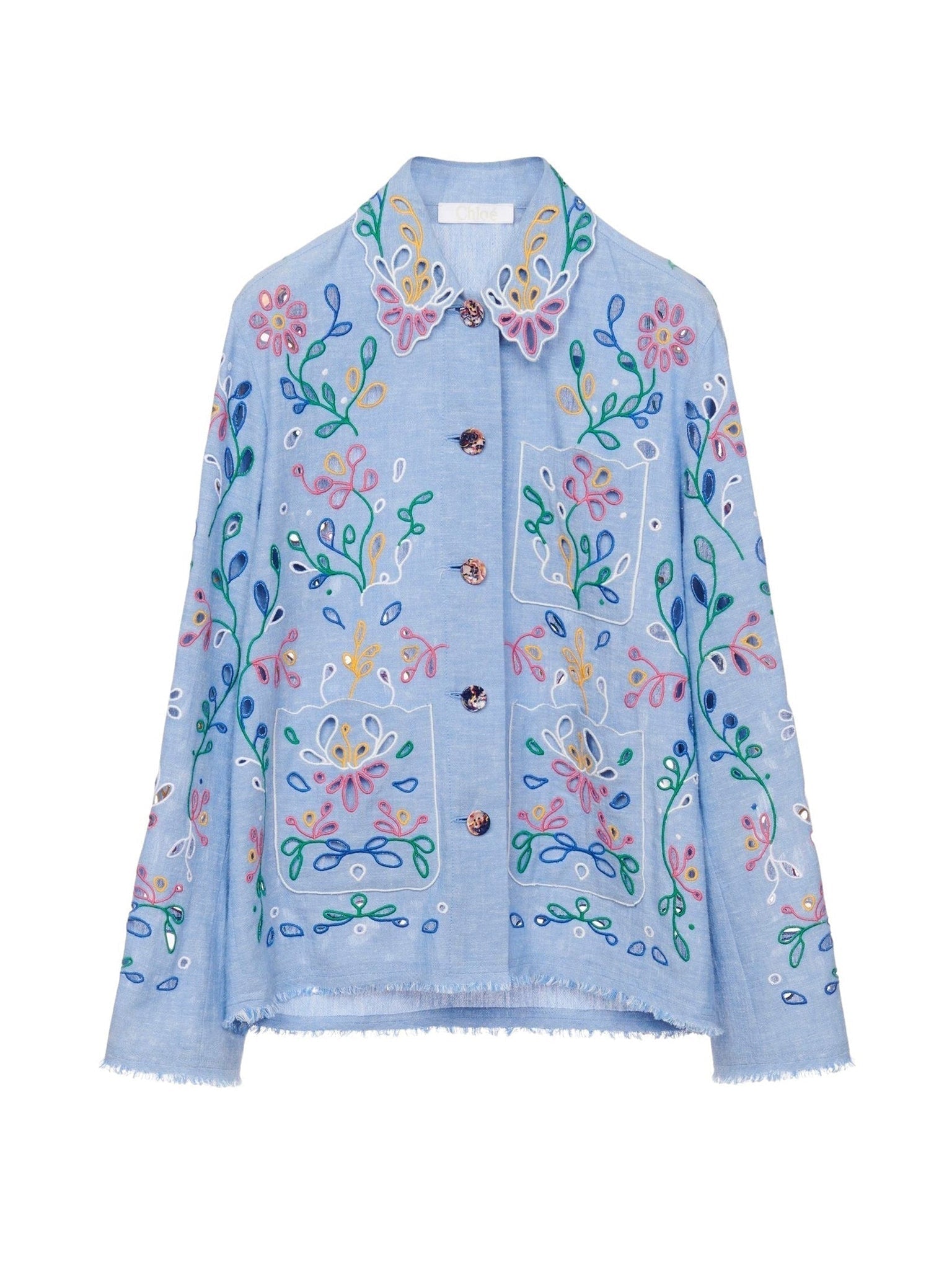 Chemise à fleurs oversize - Downy Blue
