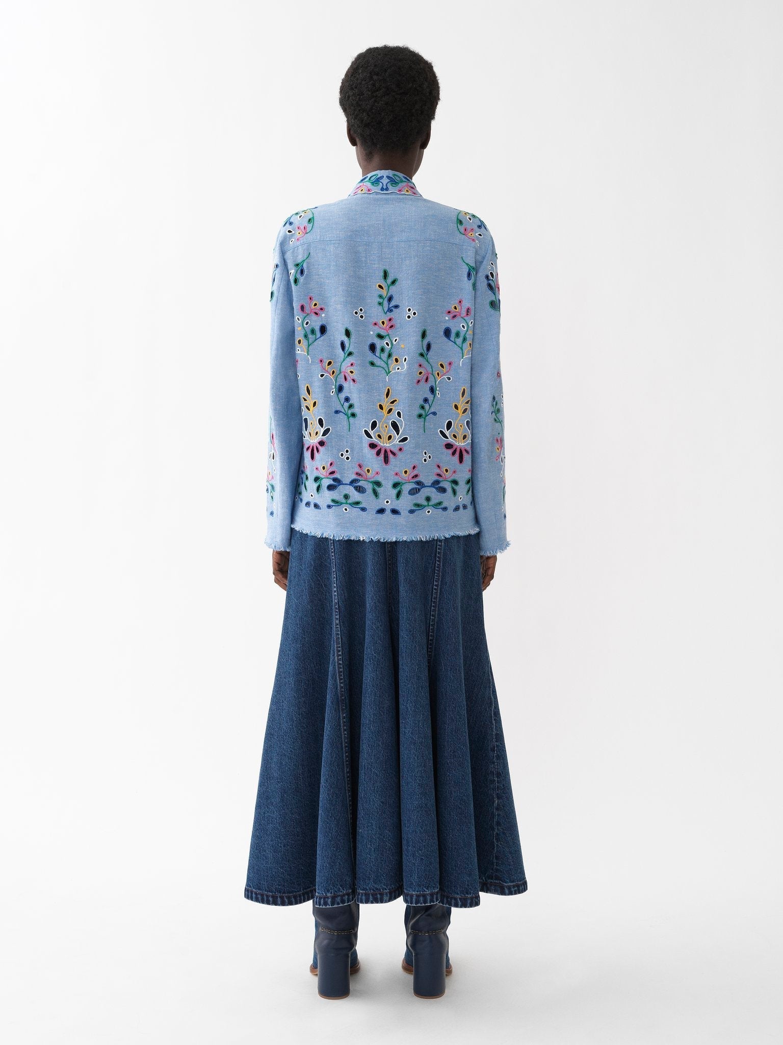 Chemise à fleurs oversize - Downy Blue
