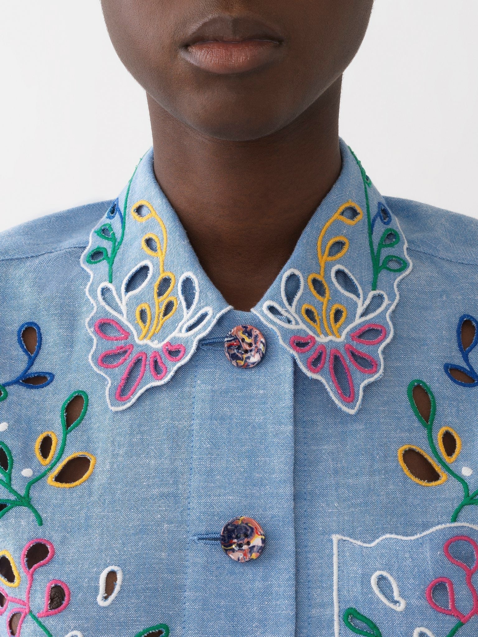 Chemise à fleurs oversize - Downy Blue