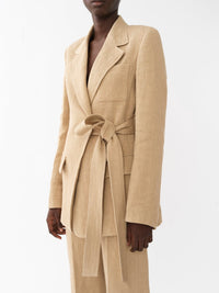 Veste à fermeture à cravate en lin - Pastel Pink