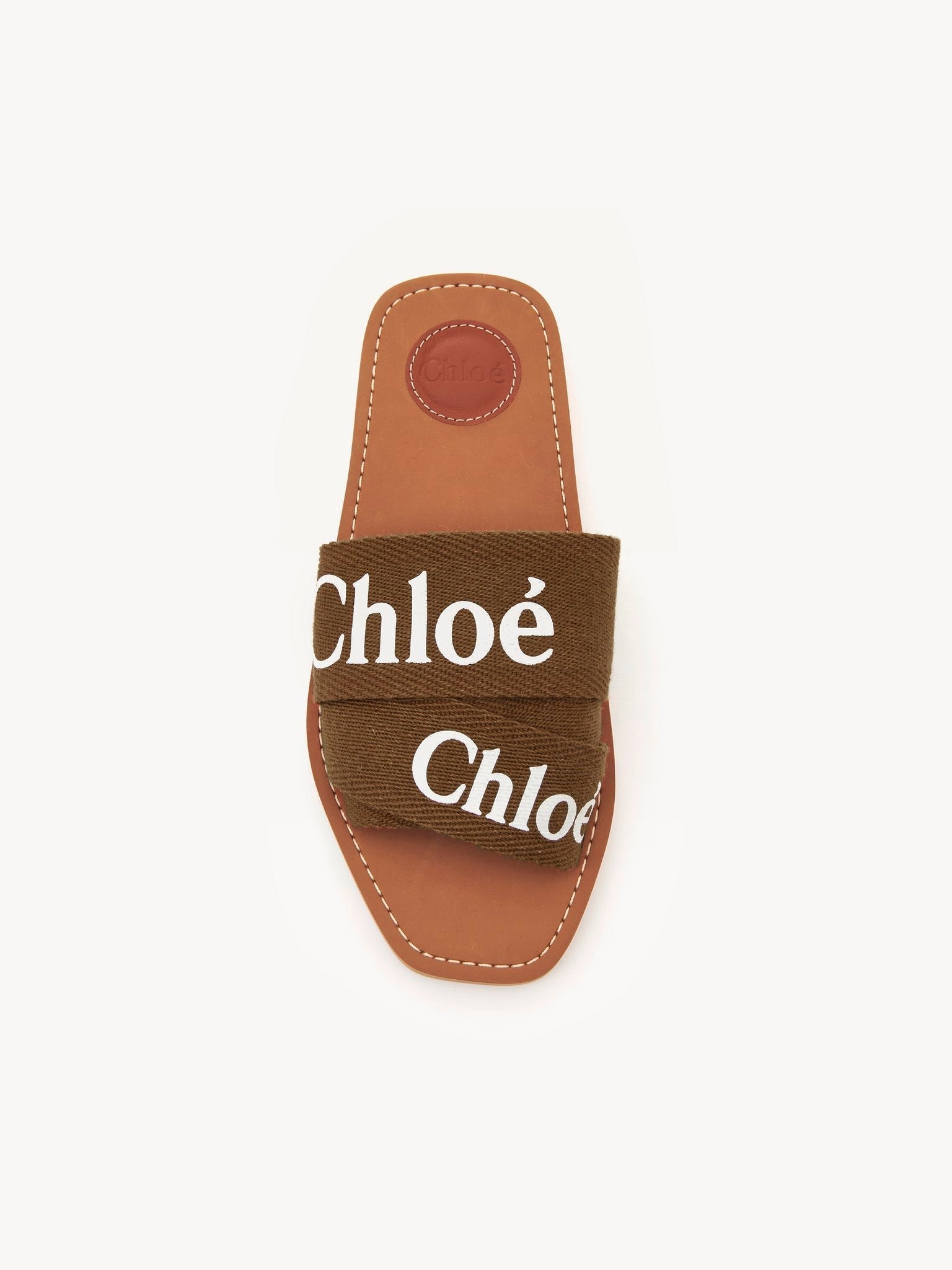 Mules plates Woody en lin - Grove Brown