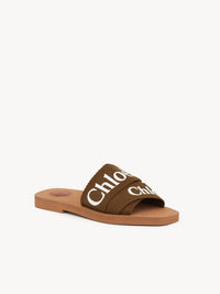 Mules plates Woody en lin - Grove Brown