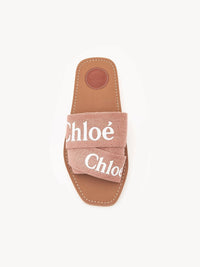 Mules plates Woody en lin - Pink Tea