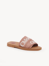 Mules plates Woody en lin - Pink Tea
