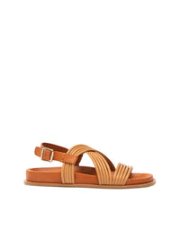 Sandales Kacey plates en cuir nappa - Quiet Brown