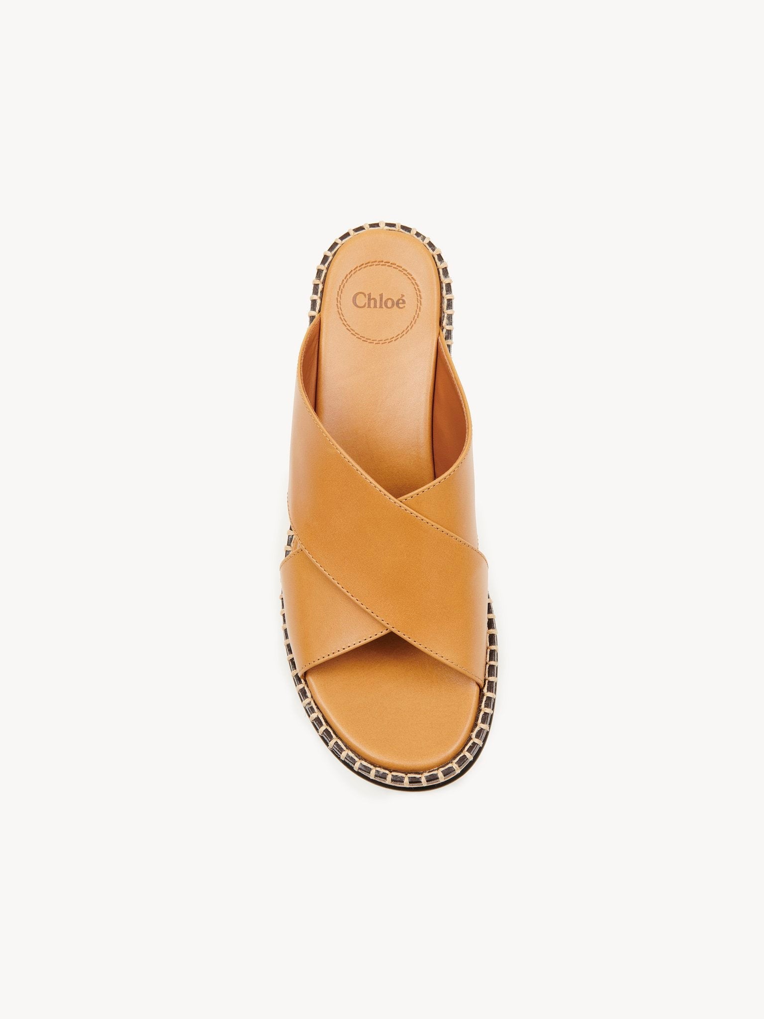 Mules compensées Laia en cuir - Quiet Brown