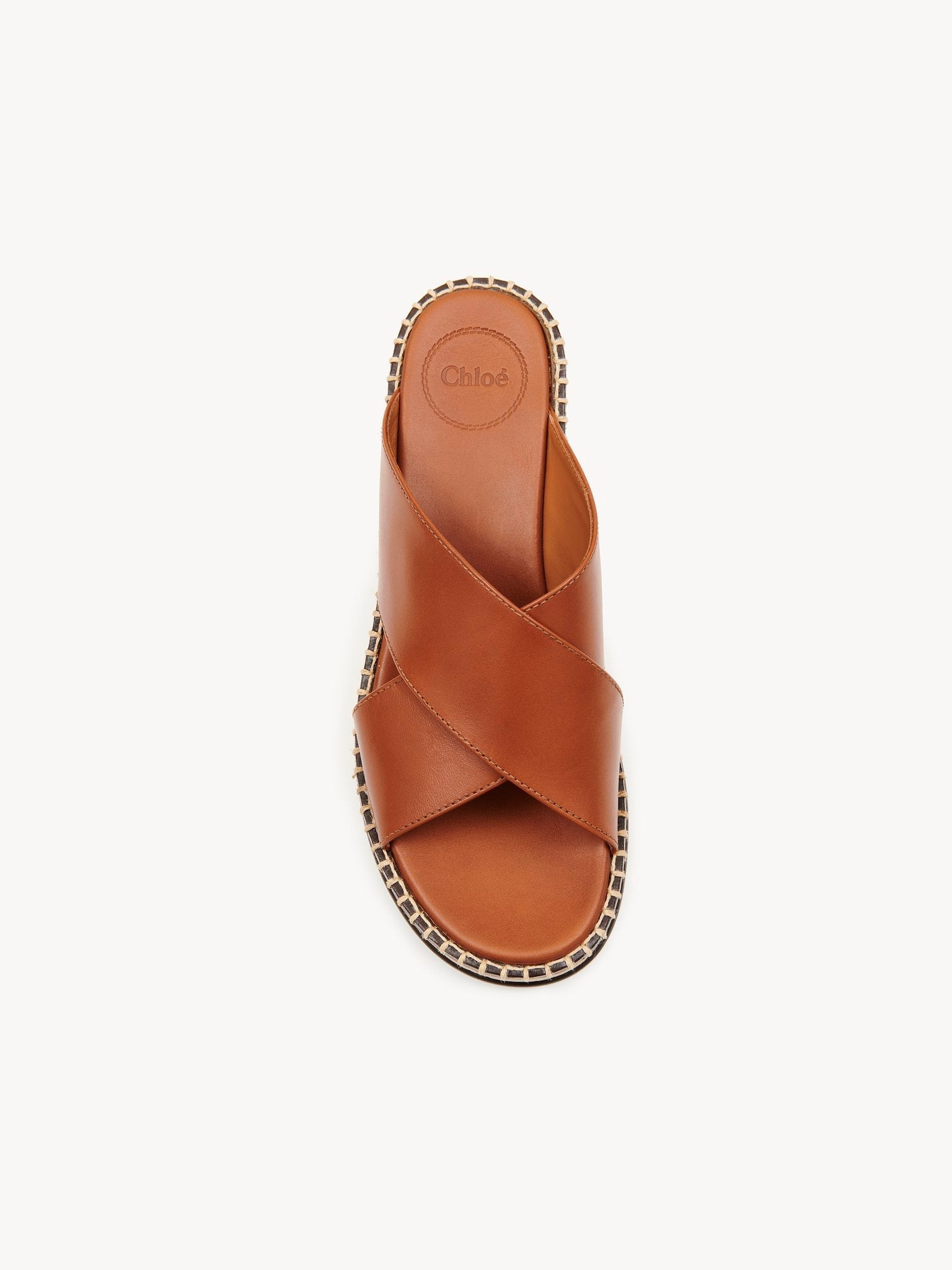 Mules compensées Laia en cuir - Ochre Delight