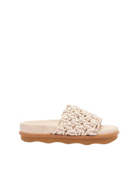 Mules tressées Wavy en cuir - Eggshell