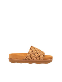 Mules tressées Wavy en cuir - Quiet Brown