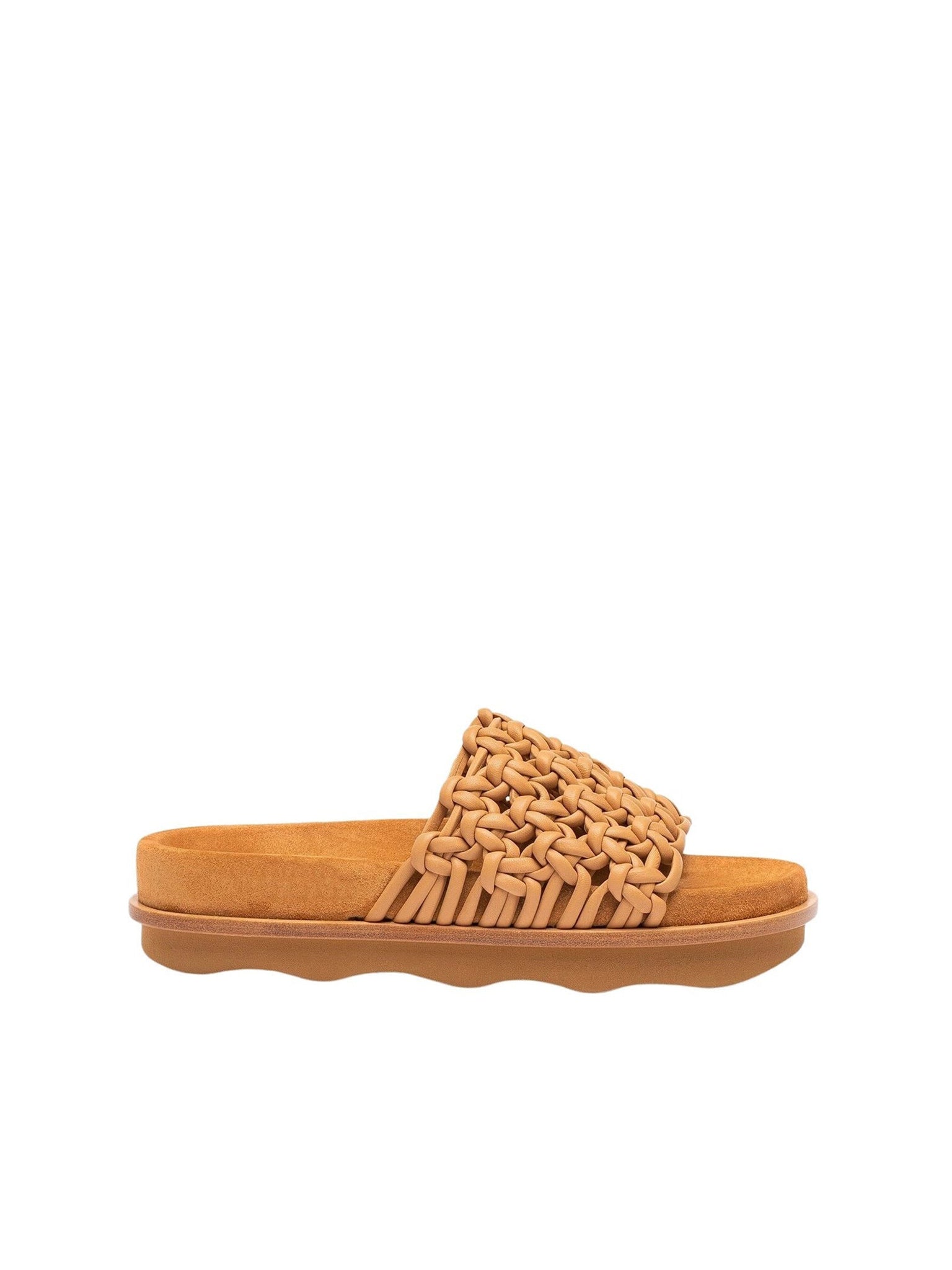 Mules tressées Wavy en cuir - Quiet Brown