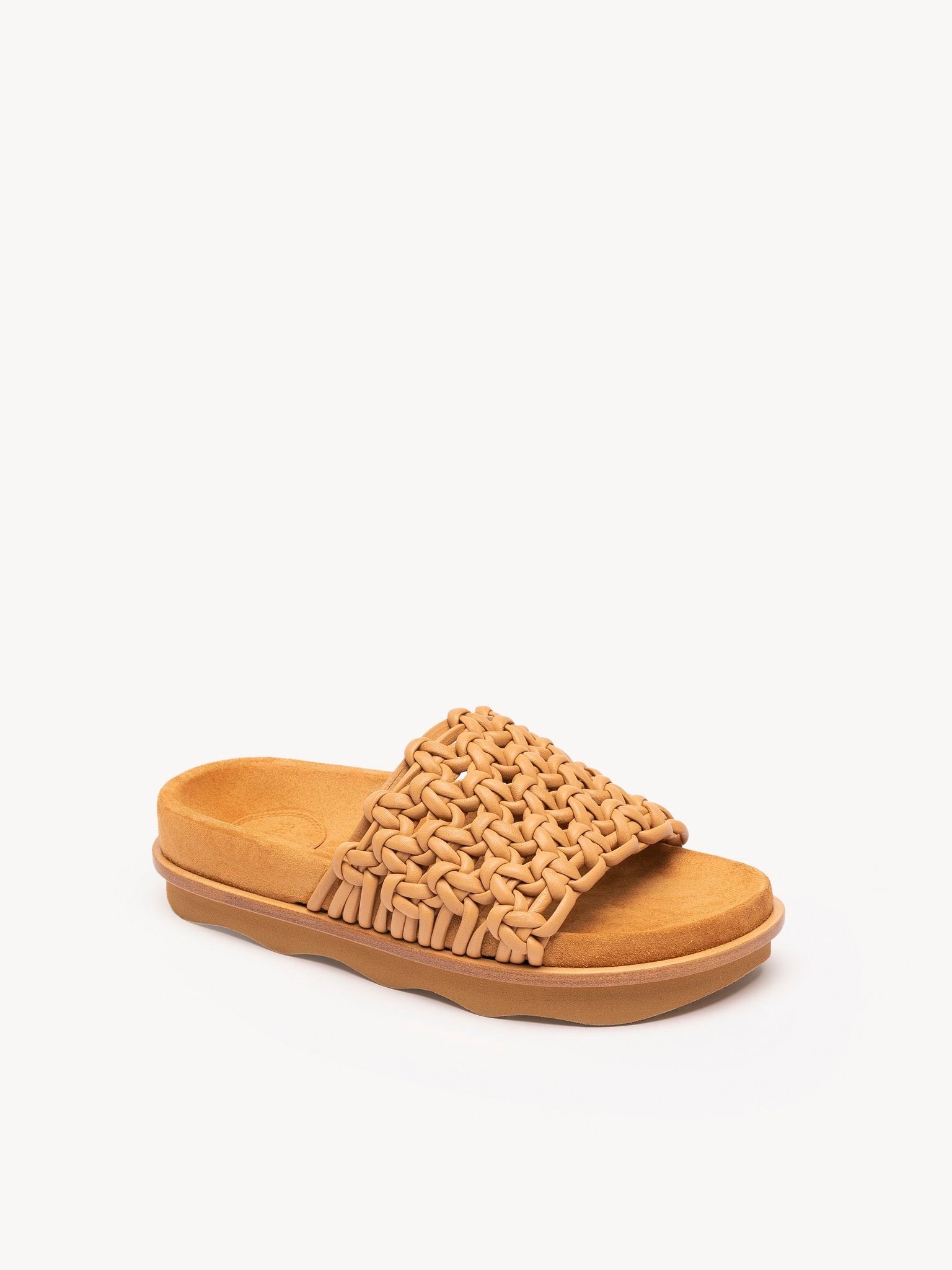 Mules tressées Wavy en cuir - Quiet Brown