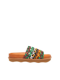 Mules Wavy en cuir - Multicolor Brown