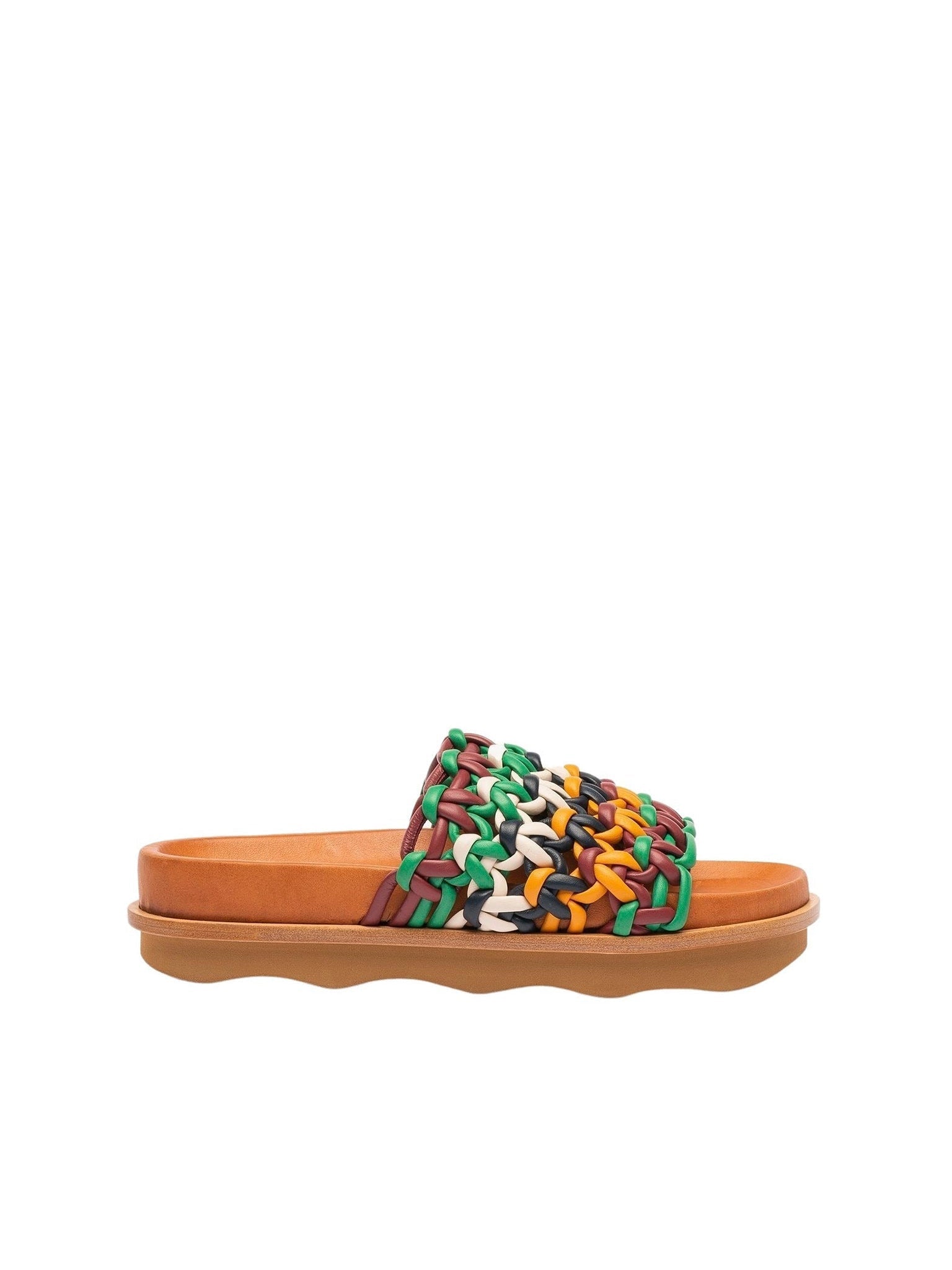 Mules Wavy en cuir - Multicolor Brown