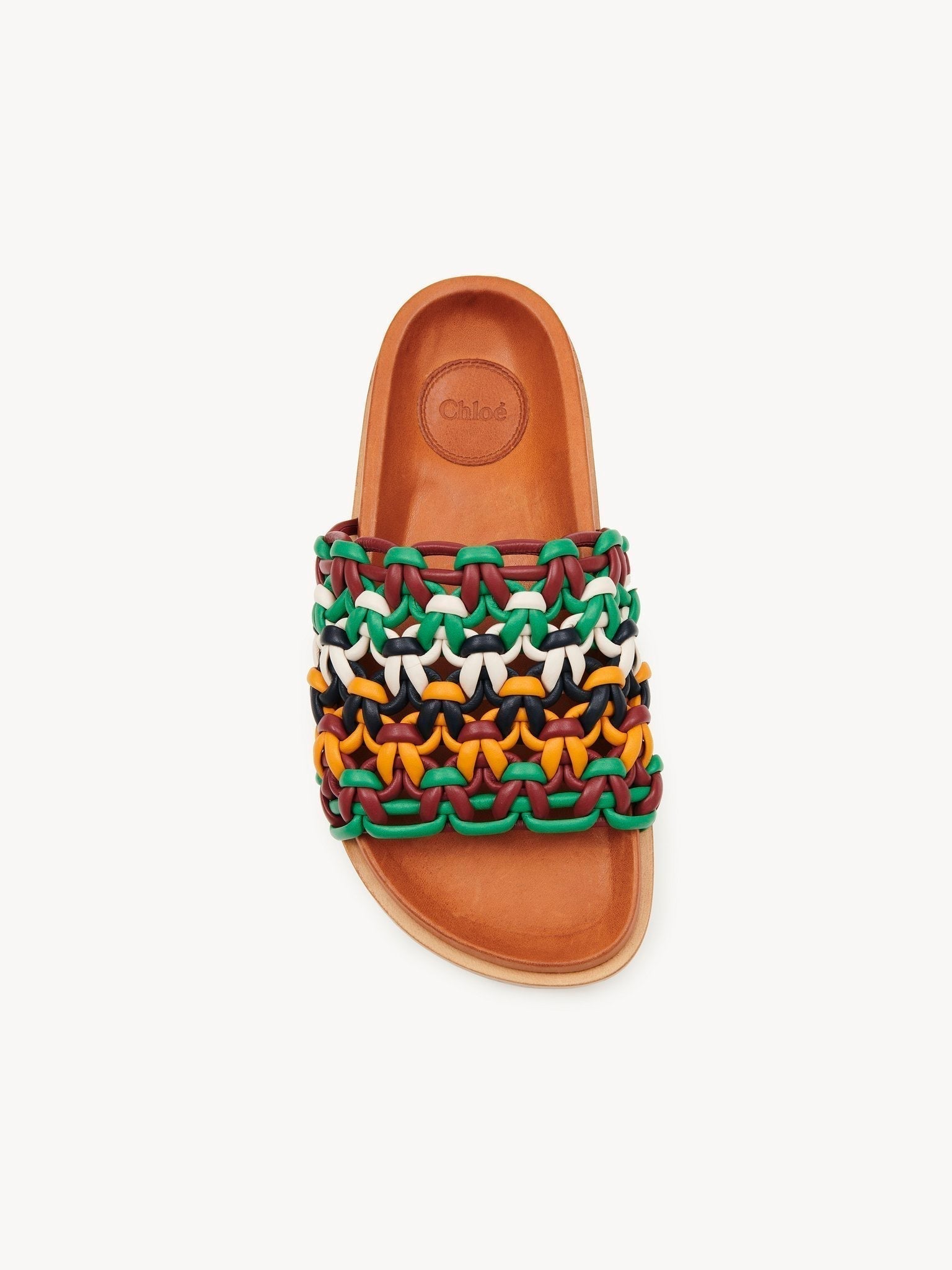 Mules Wavy en cuir - Multicolor Brown