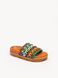 Mules Wavy en cuir - Multicolor Brown