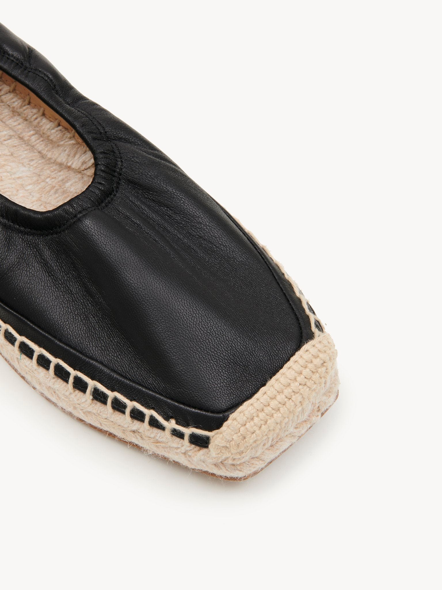 Ballerines espadrilles Lucinda en cuir - Black